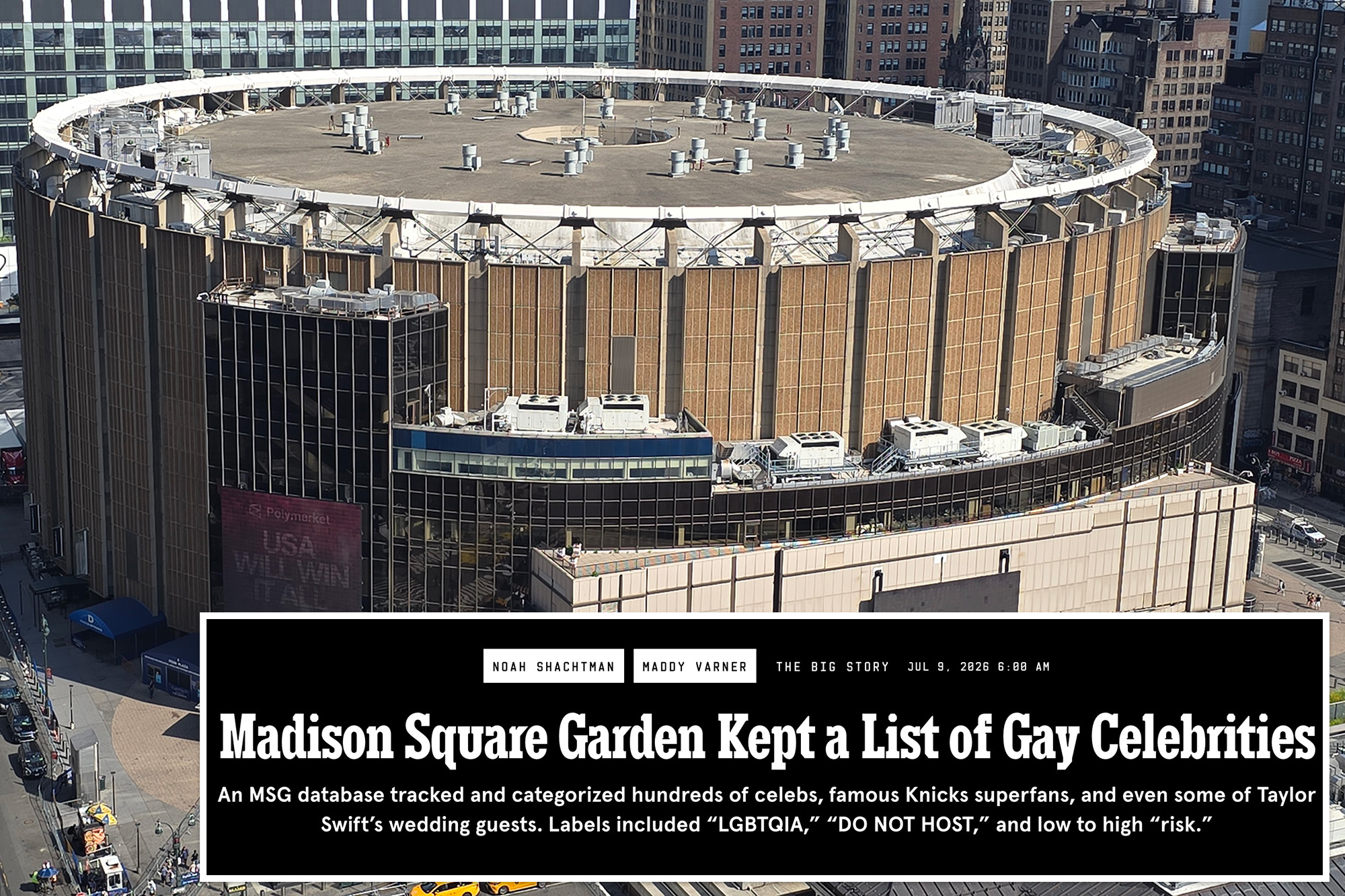 Madison Square Garden sues Wired over ‘defamatory’ article alleging creepy surveillance of gay celeb fans