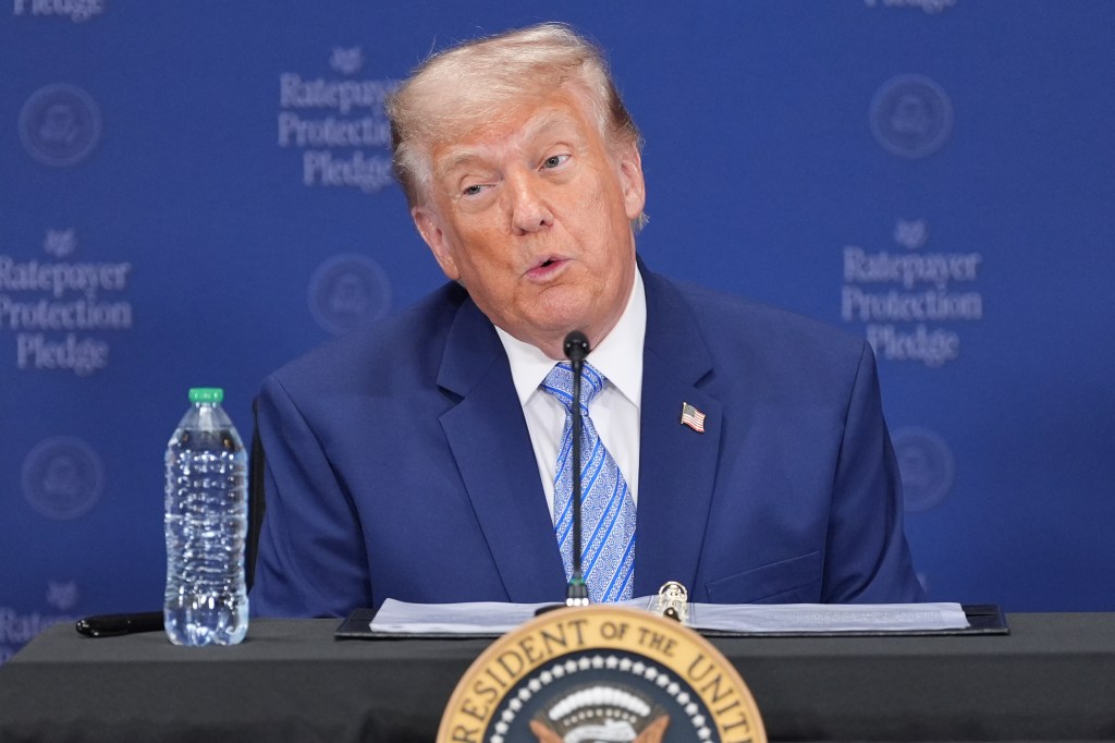 Donald Trump speaking at the Environmental Protection Agency.