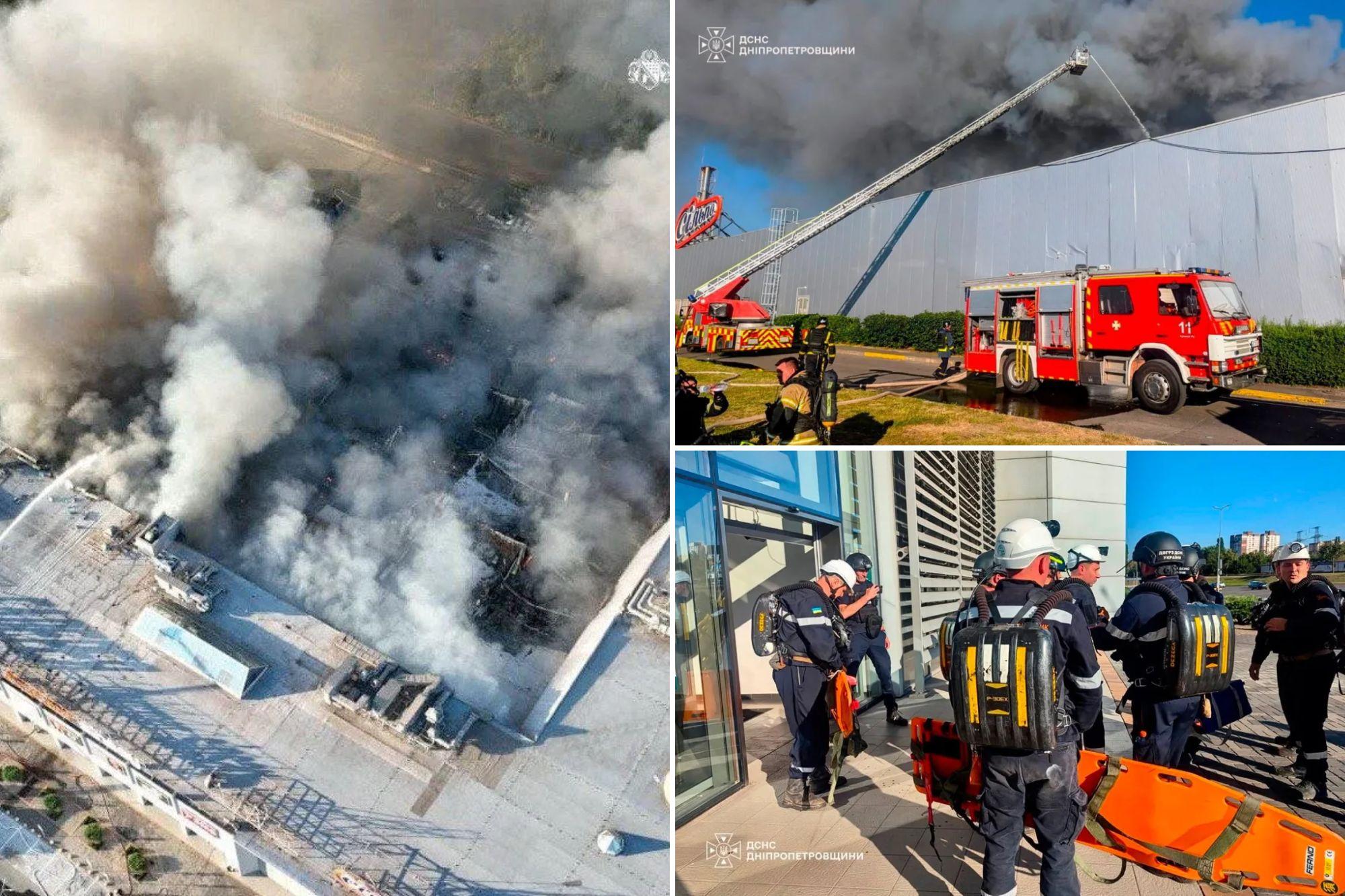 14 people killed after Russian drones strike shopping center in Ukraine