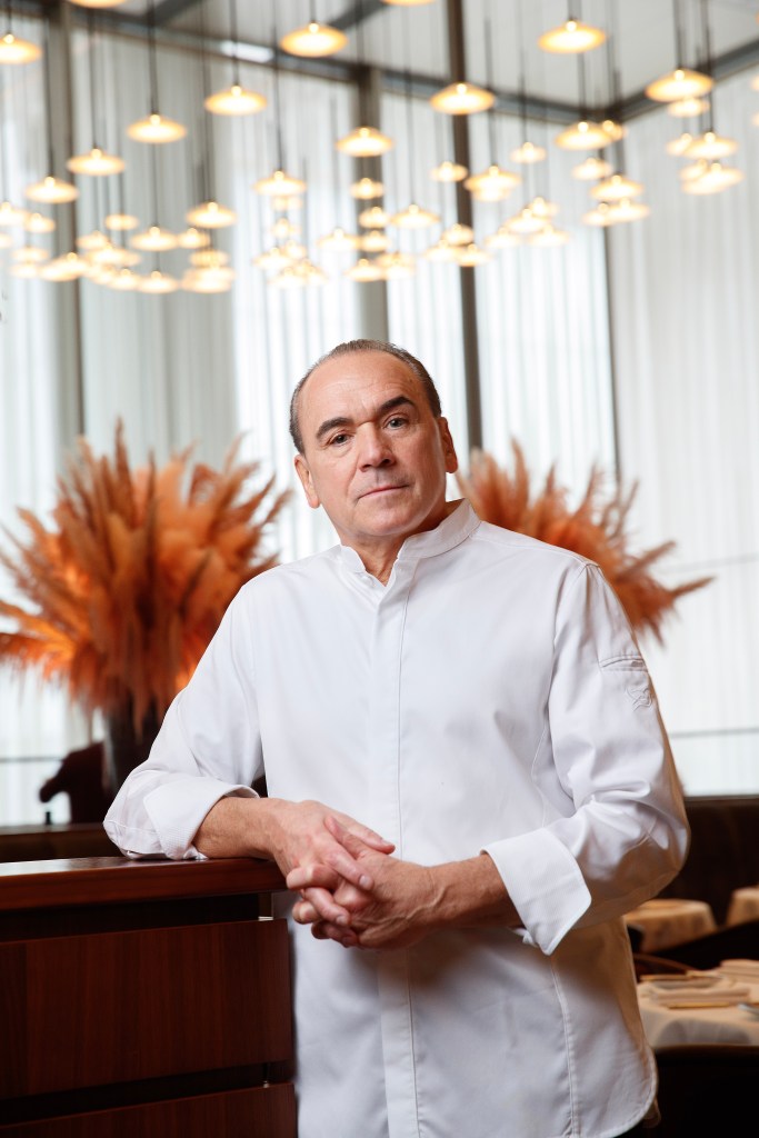 Chef Jean-Georges Vongerichten stands in his new restaurant, Four Twenty-Five.