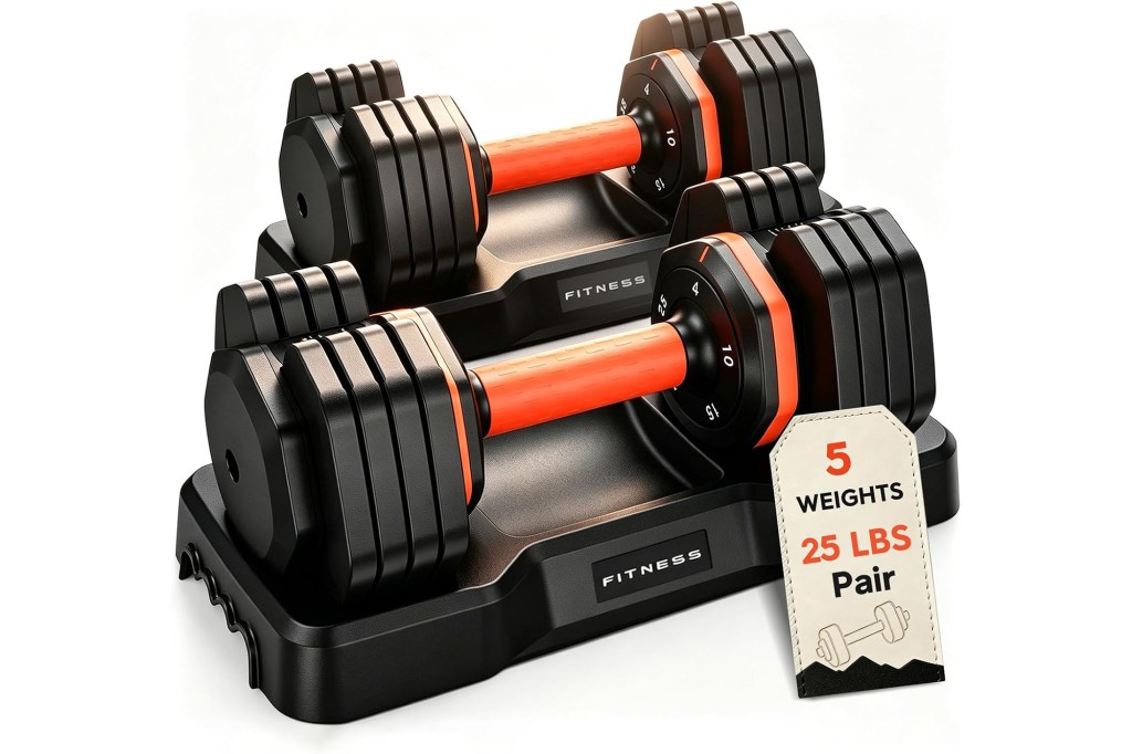 FEIERDUN Adjustable Dumbbell Set, Weight Set