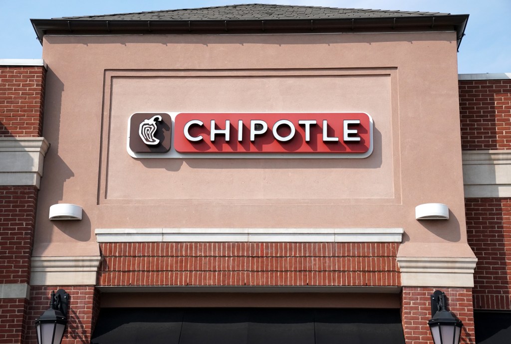 A general view of a Chipotle sign.
