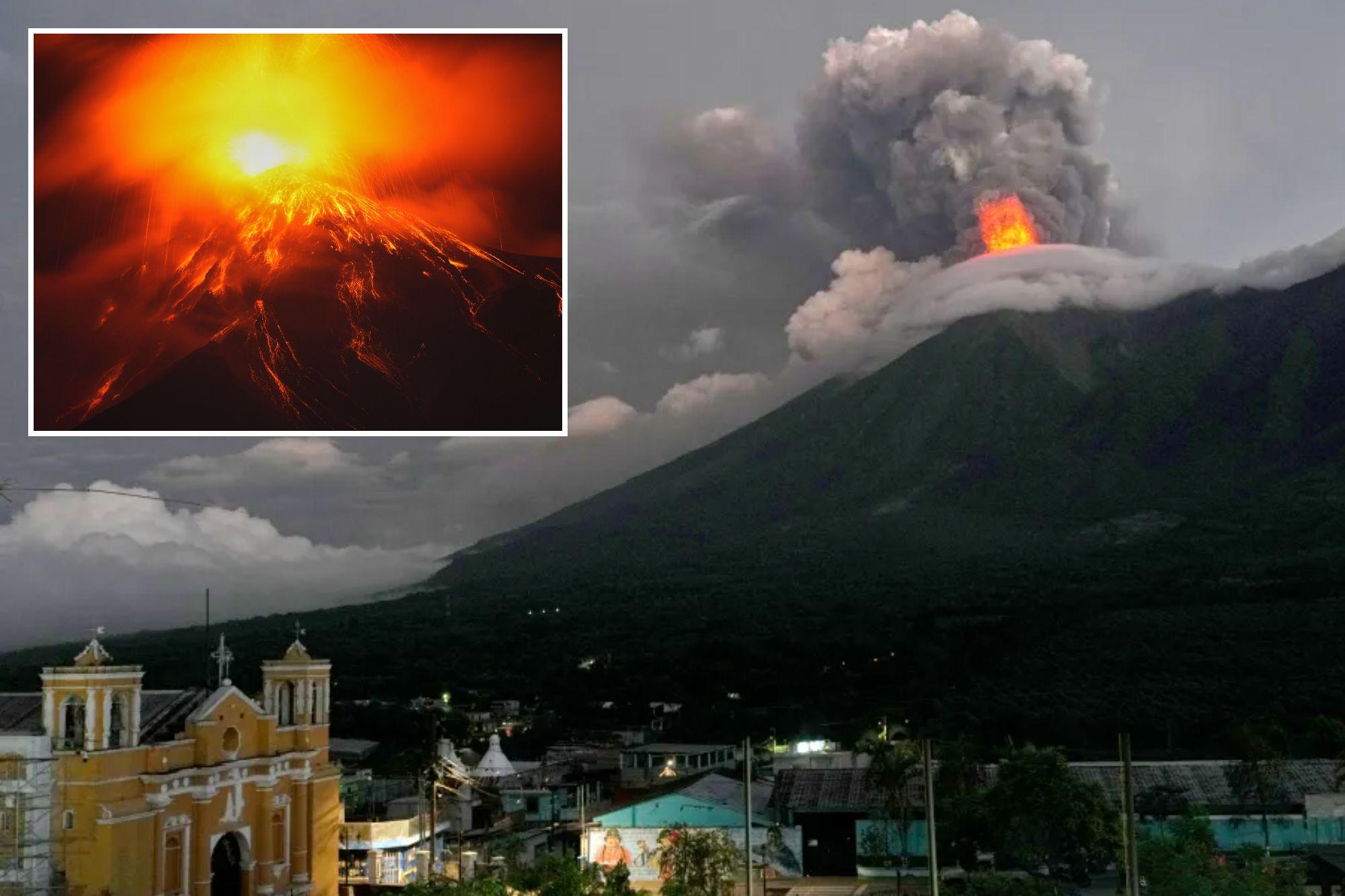 Fiery volcano eruption in Guatemala forces evacuation of hundreds of villagers