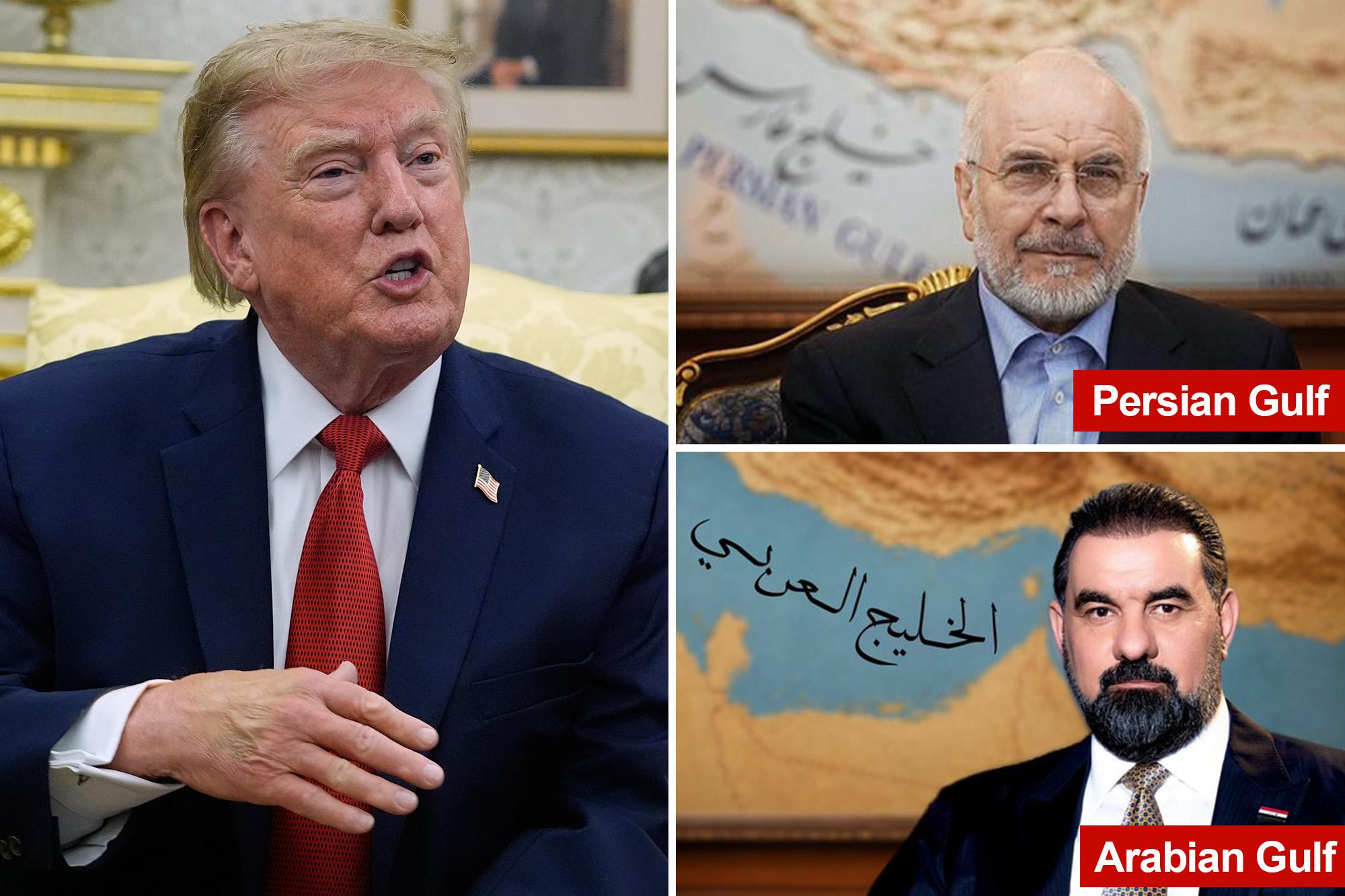 Iran, Iraq parliament speakers caught in intense Gulf naming dispute possibly instigated by Trump