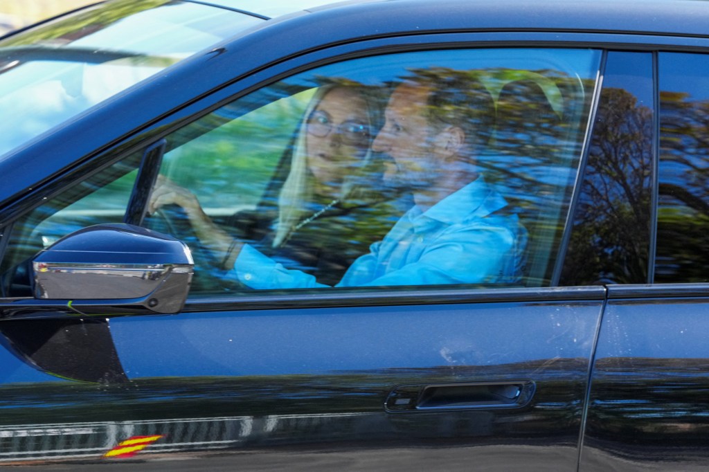 Norway's Crown Prince Haakon and Crown Princess Mette-Marit leave the hospital King Harald is on August 25, 2026.