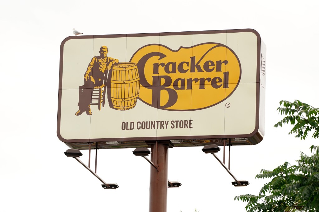 A general view of a Cracker Barrel Old Country Store sign.