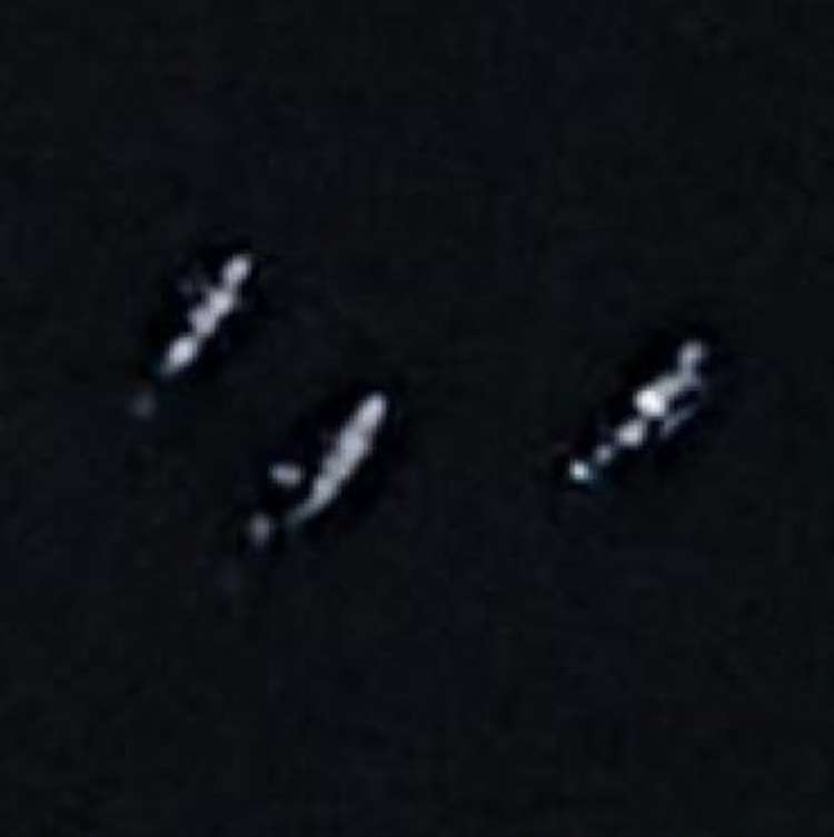Satellite image of alleged Loch Ness Monster in Loch Ness.