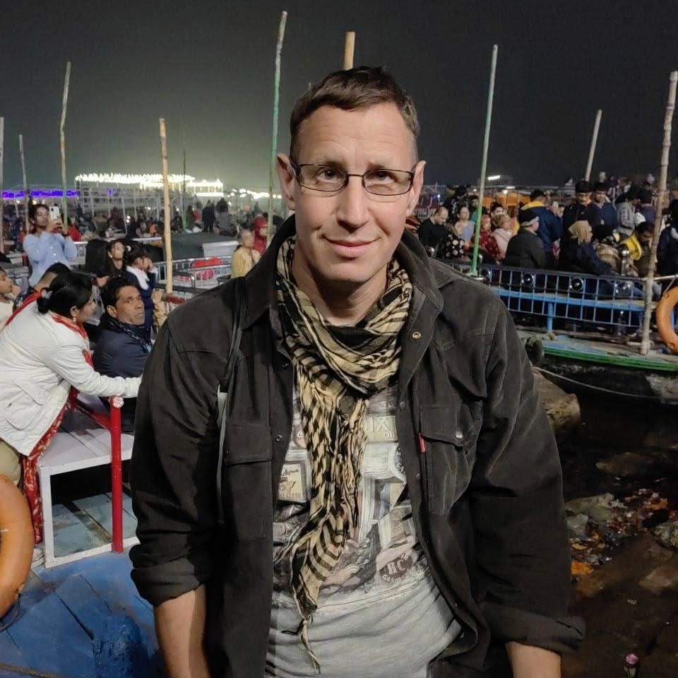 Russian-Israeli historian Artyom Kirpichenok, accused of security offenses, smiling.