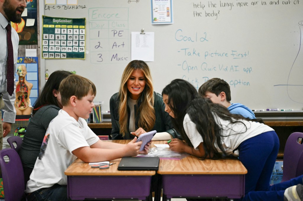 Melania Trump tells elementary school kids not to fear AI — while unveiling Nvidia investment