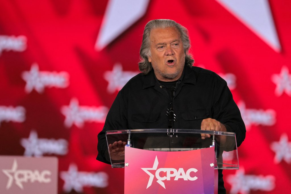 Steve Bannon speaking at the Conservative Political Action Conference (CPAC) USA 2026.