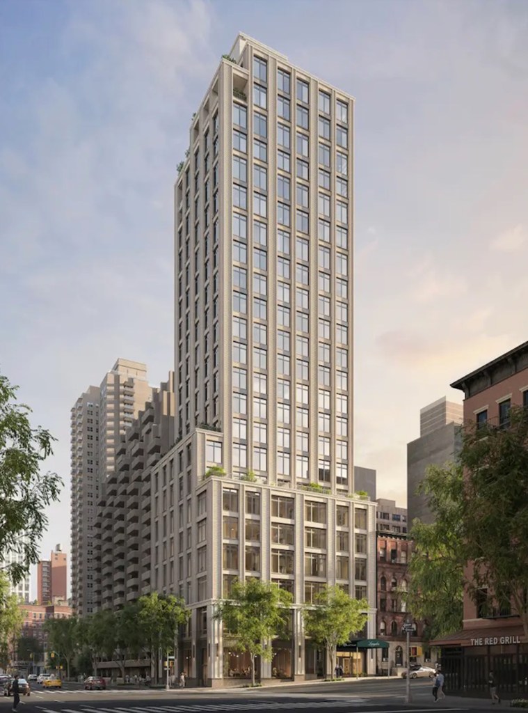 Illustration of The Langdon, a 24-story luxury rental tower at 288 E. 88th St. on the Upper East Side.