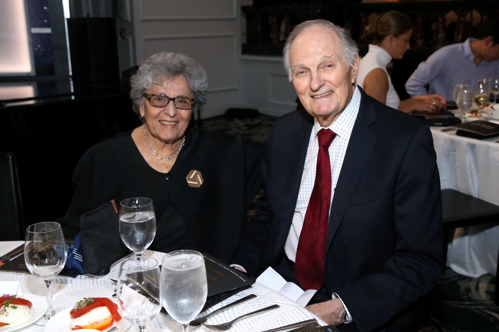 Arlene Alda and Alan Alda attend an awards event.