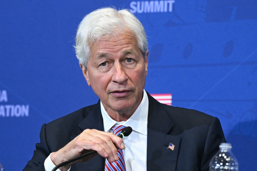 Jamie Dimon, CEO of JP Morgan Chase, speaks at an event.